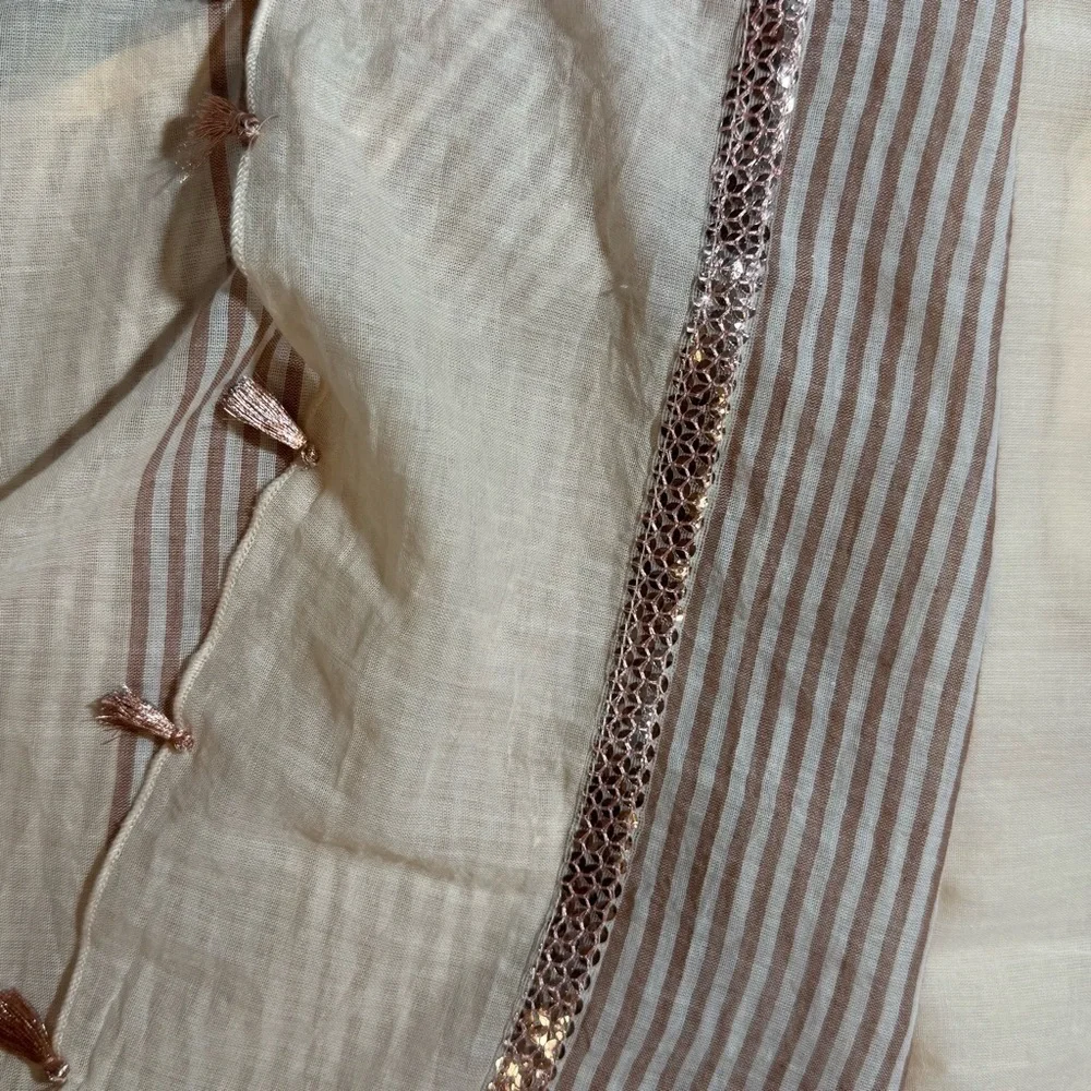 Lula Soul Horizon Maxi in Hazel size Medium Sequined Lined Sheer Resortwear - Picture 12 of 13
